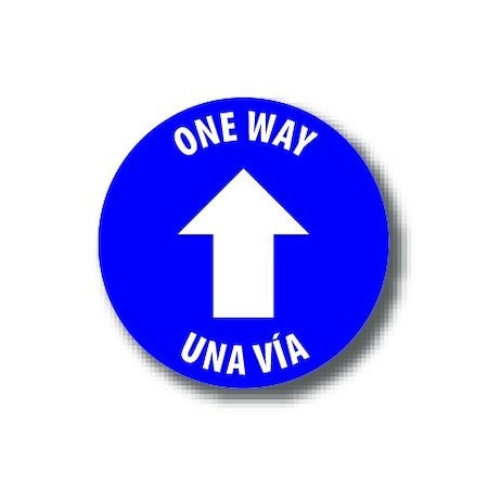 Ergomat 6in CIRCLE SIGNS One Way - Bilingual English/Spanish DSV-SIGN 36 #3851 -UEN